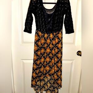 Free People Lonesome Dove Dress sheer lace bodice floral dress festival boho 4